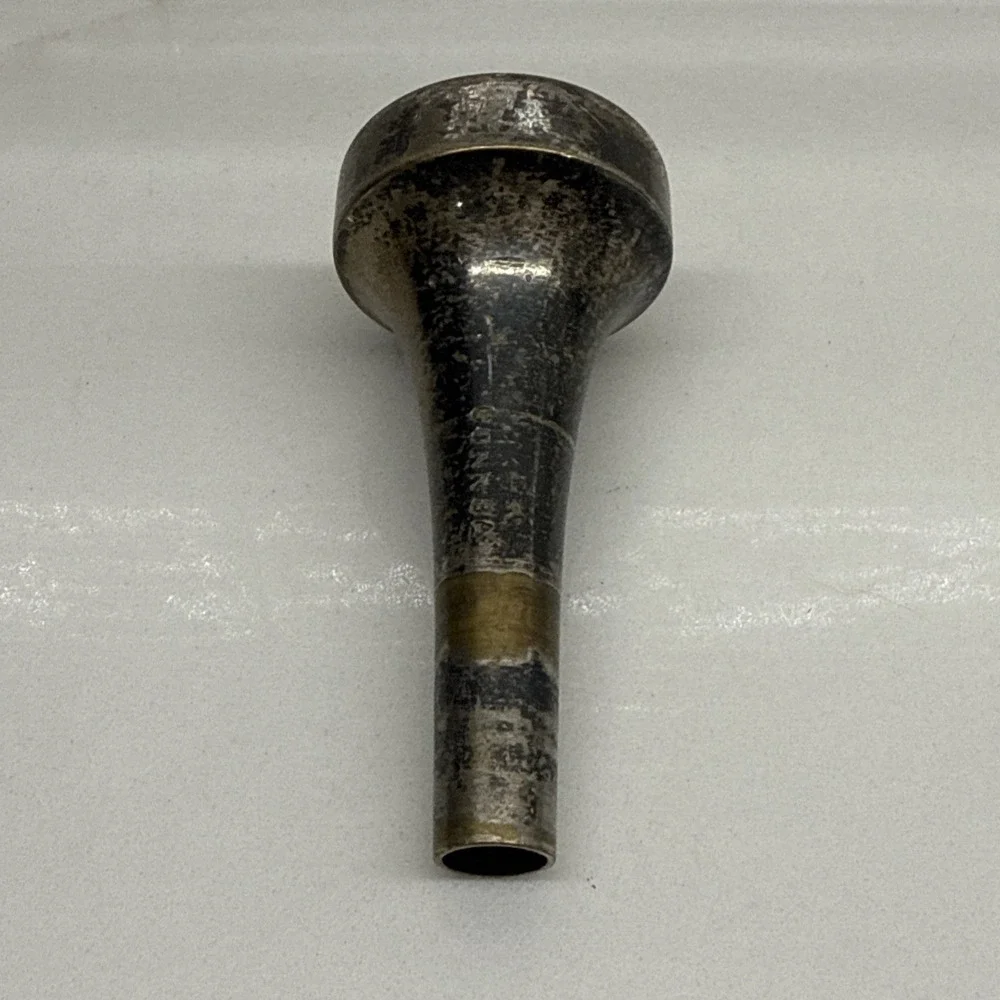 Vintage Conn 3A Small Shank Trombone Mouthpiece Silver Plated w/ Rubber Case